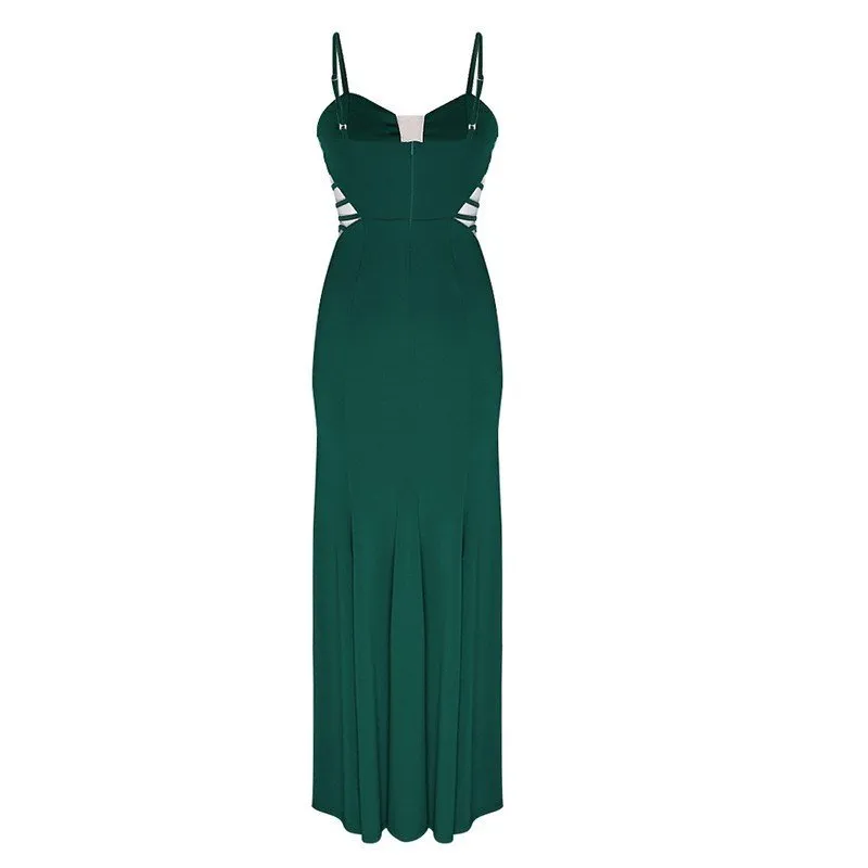 Elegant Green Spaghetti-Straps Mermaid Prom Dresses DN1406