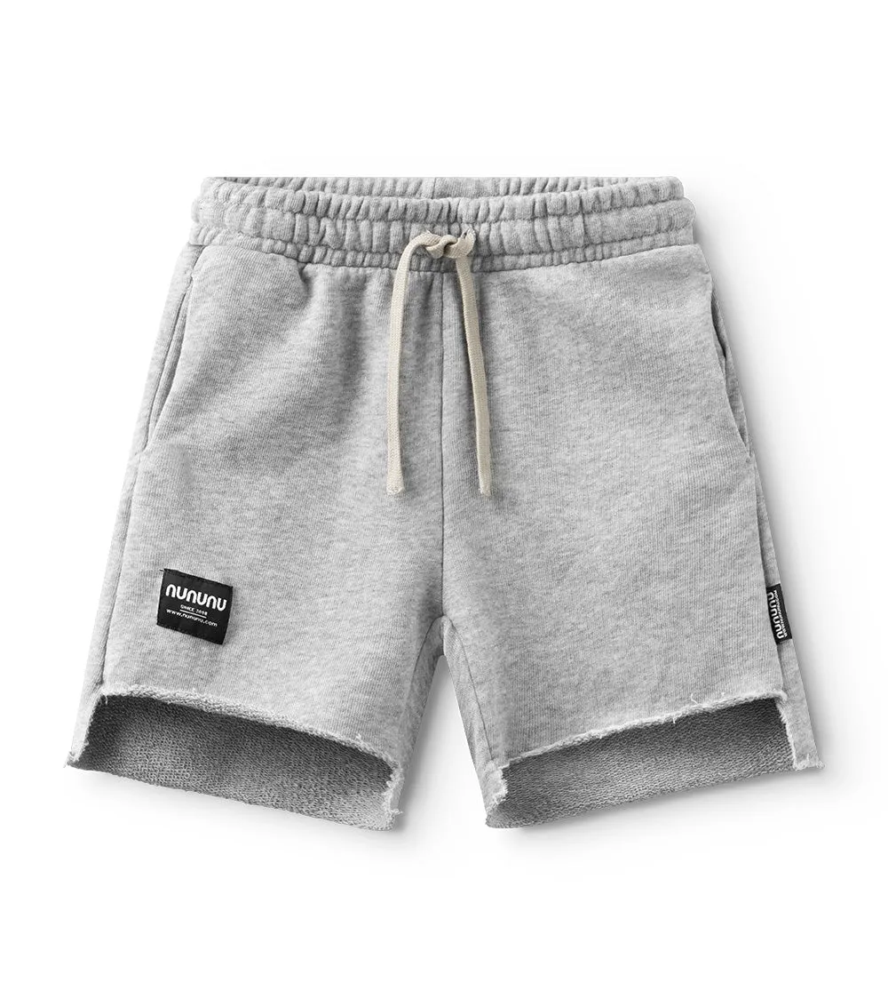 NUNUNU- UNBALANCED SWEATSHORTS (Heather Grey)